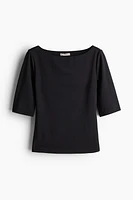 Boat-Neck Jersey Top