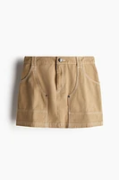 Cotton Utility Mini Skirt