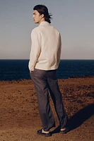 Relaxed Fit Linen-Blend Pants