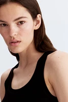 Silk-Blend Ribbed Thong Bodysuit