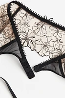 Embroidered Garter Belt