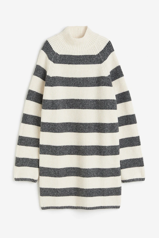 Rib-knit Mock Turtleneck Dress