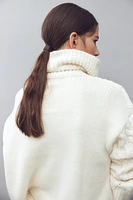 Cable-Knit Turtleneck Sweater