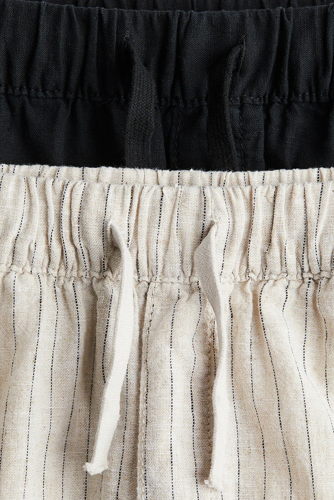 Lot de 2 pantalons en lin mélangé