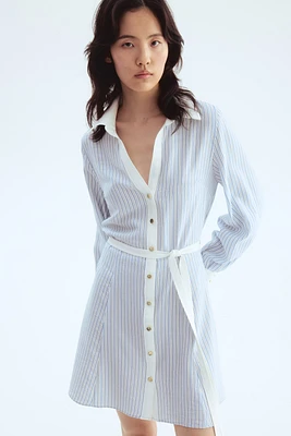 Tie-Belt Shirt Dress