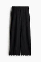 Wide-Leg Textured Pants