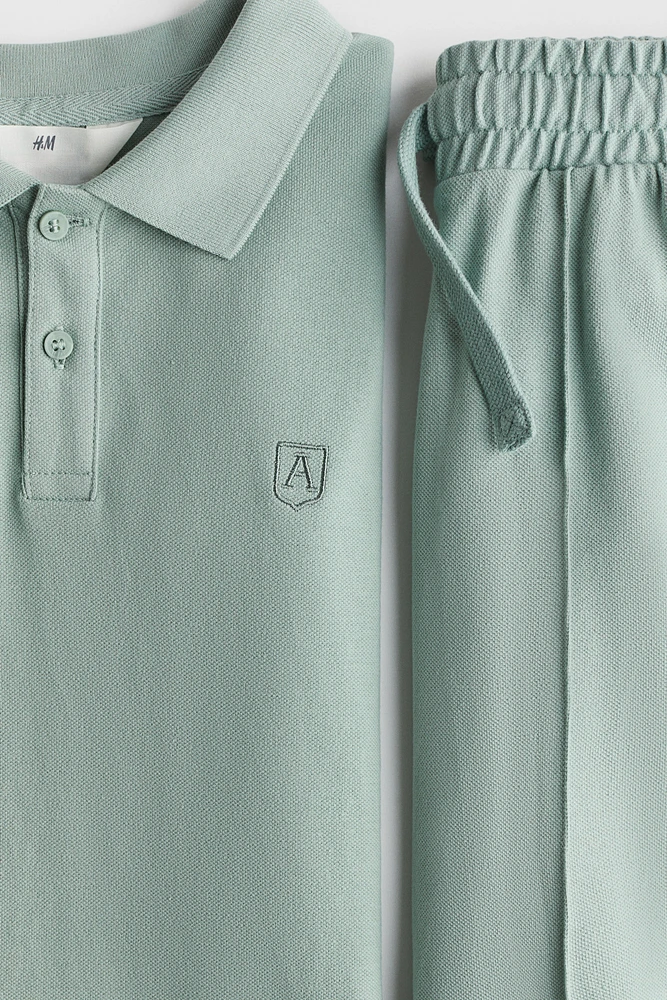 2-Piece Cotton Piqué Set