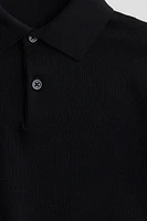 Fine-knit polo shirt