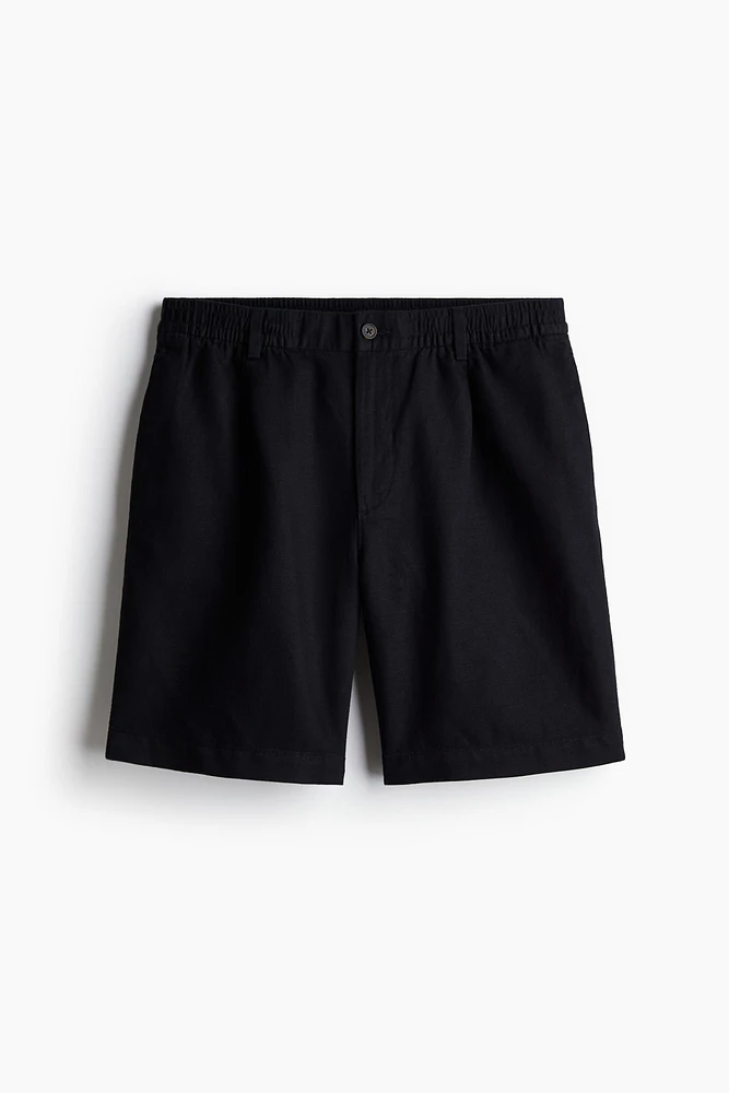 Relaxed Fit Linen-blend Shorts