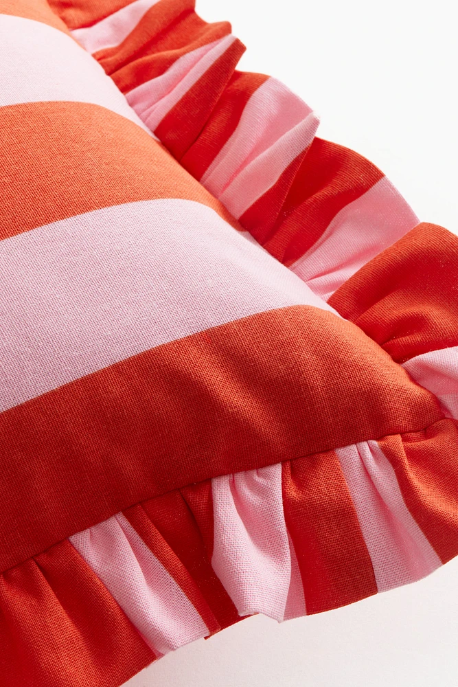 Housse de coussin à volant