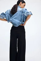 Pantalon en jersey avec ceinture repliée