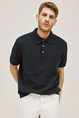 Regular Fit Bouclé Polo Shirt