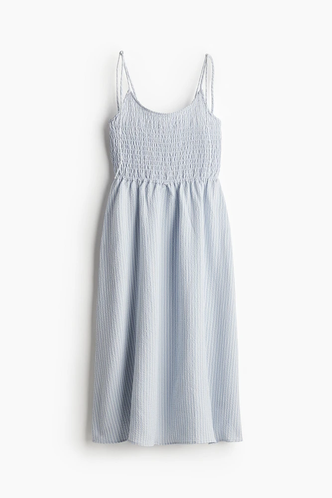 Robe en nid d'abeille avec bretelles à nouer