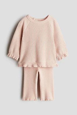 2-piece Wavy-Ribbed Cotton Set