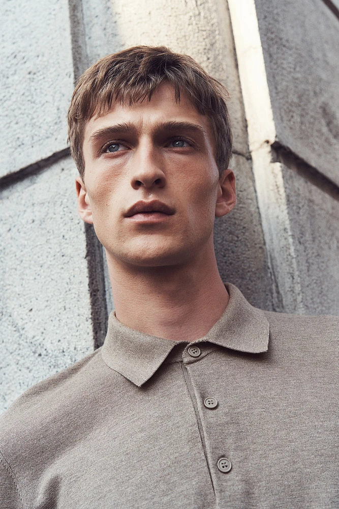 Slim Fit Fine-Knit Polo Shirt