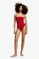 Padded-cup High-leg Bandeau Swimsuit