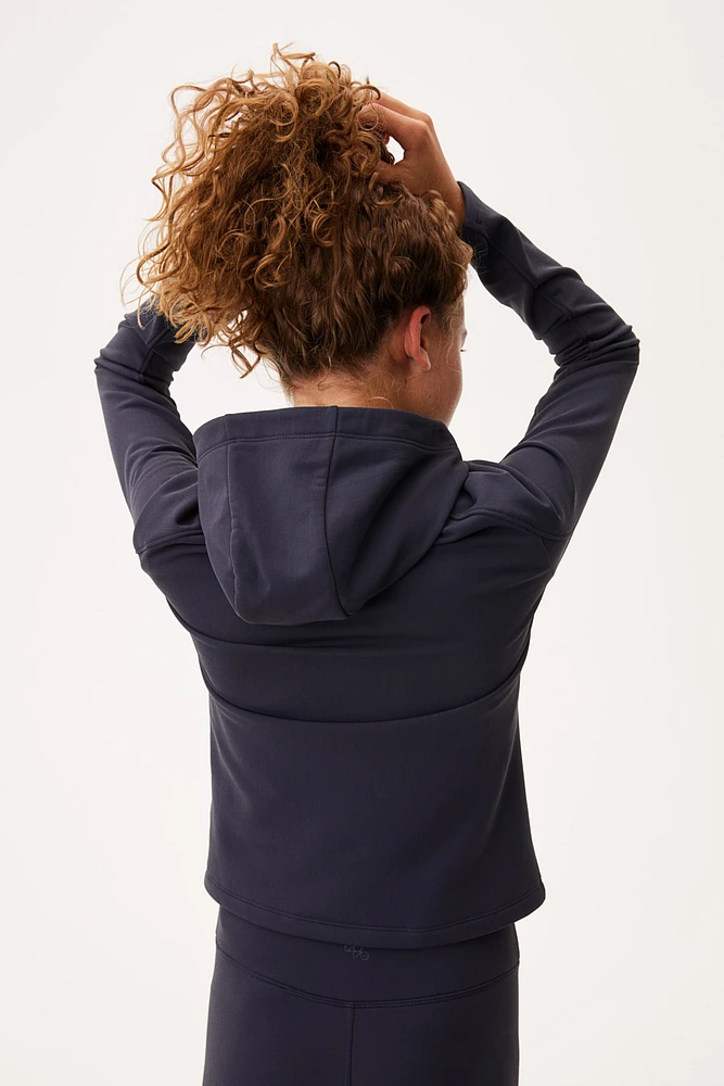 Warm Mid-Layer Hooded Activewear Jacket