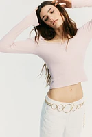Lace-Trimmed Ribbed Top