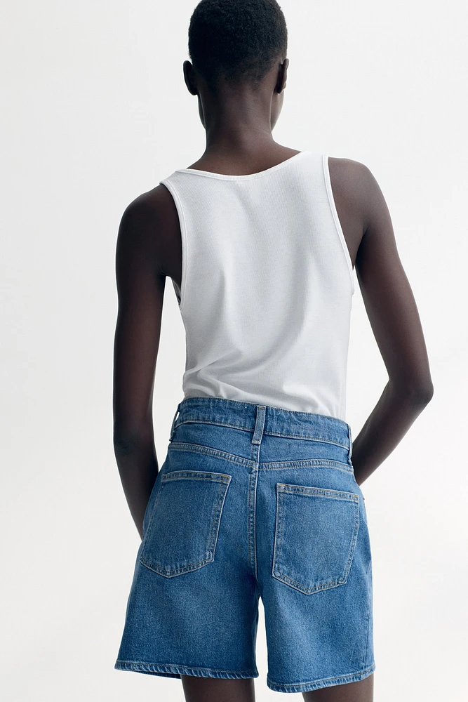 Short taille haute en denim