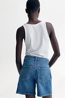 Short taille haute en denim