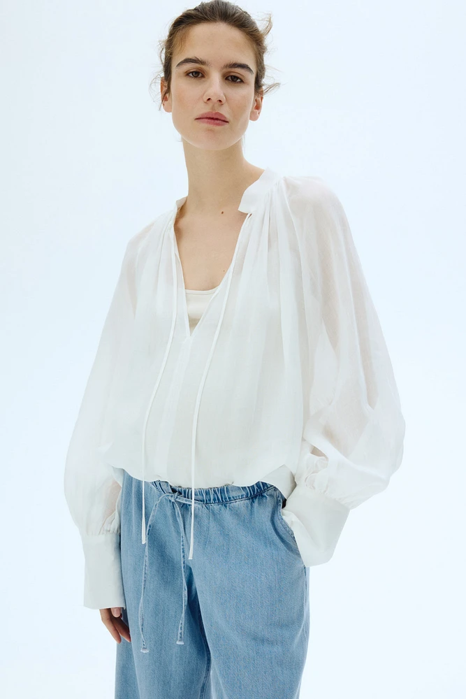 Pantalon MAMA en denim avec cordon de serrage