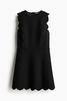 Scalloped Twill Dress