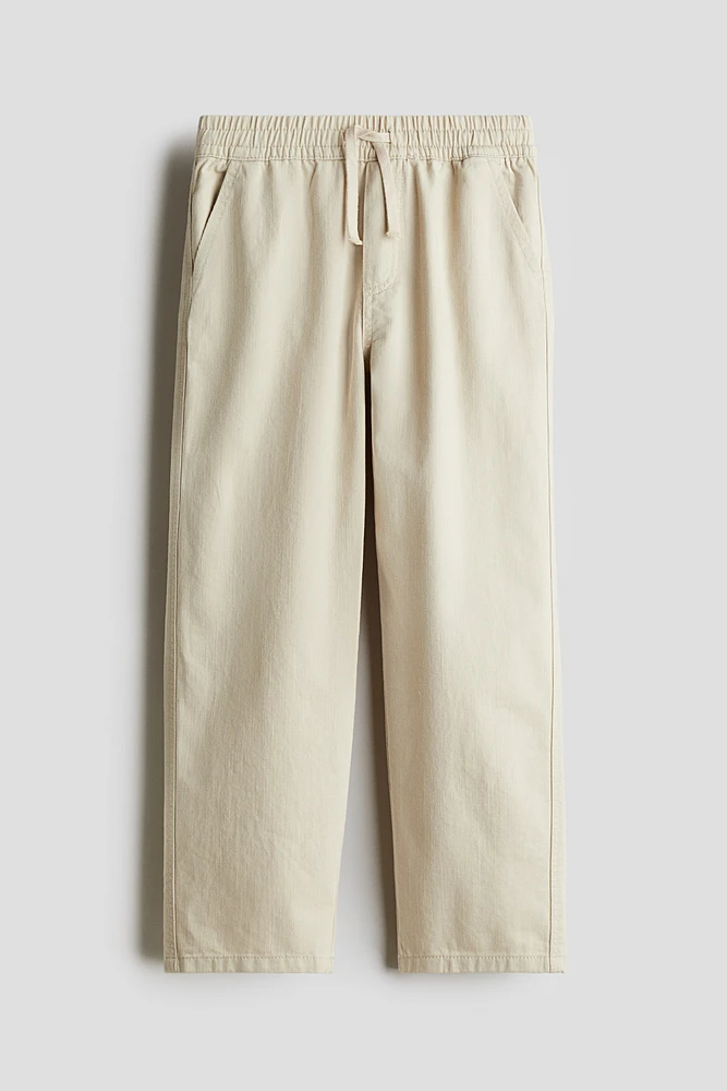 Pantalon ample en sergé de coton
