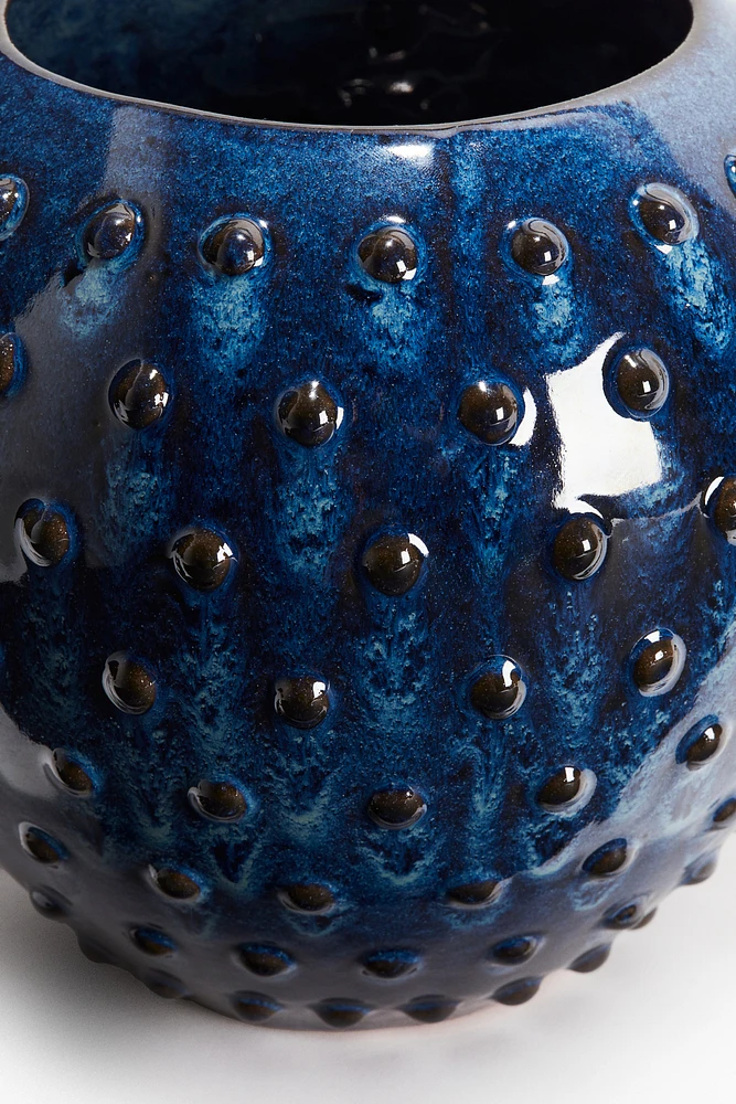 Reactive-glaze Hobnail Vase