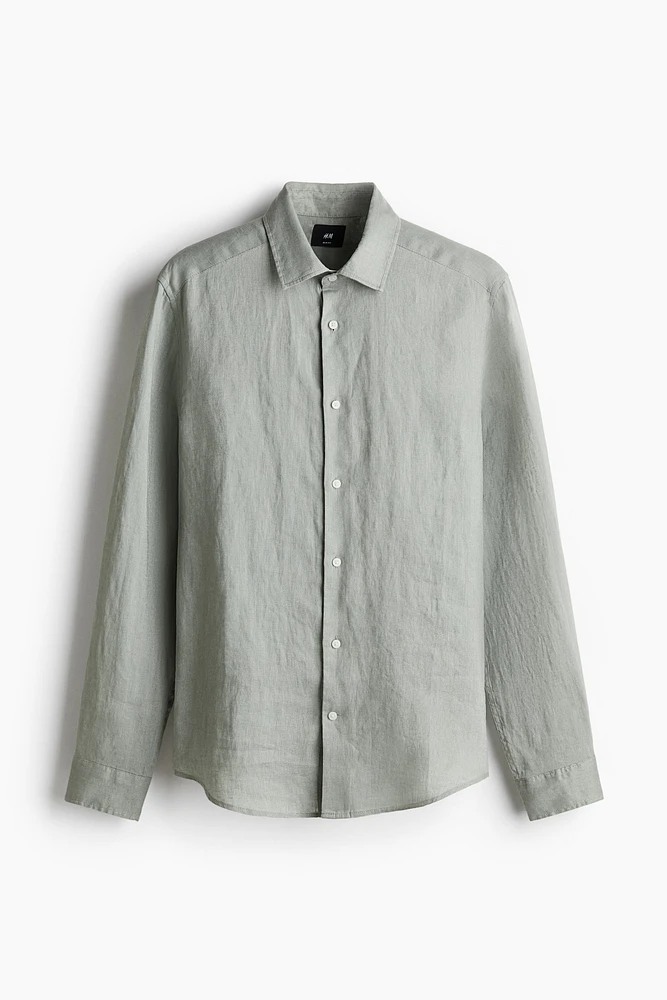 Chemise près du corps en lin