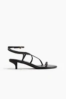 Kitten-Heeled Leather Sandals