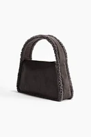 Shoulder Bag with Teddy Fleece Trim