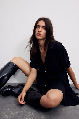 Robe chemisier avec ceinture à nouer