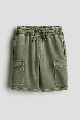 Washed-look Cargo Sweatshorts