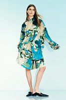 Abstract-Patterned Chiffon Shirt