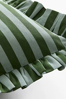 Housse de coussin volantée en coton