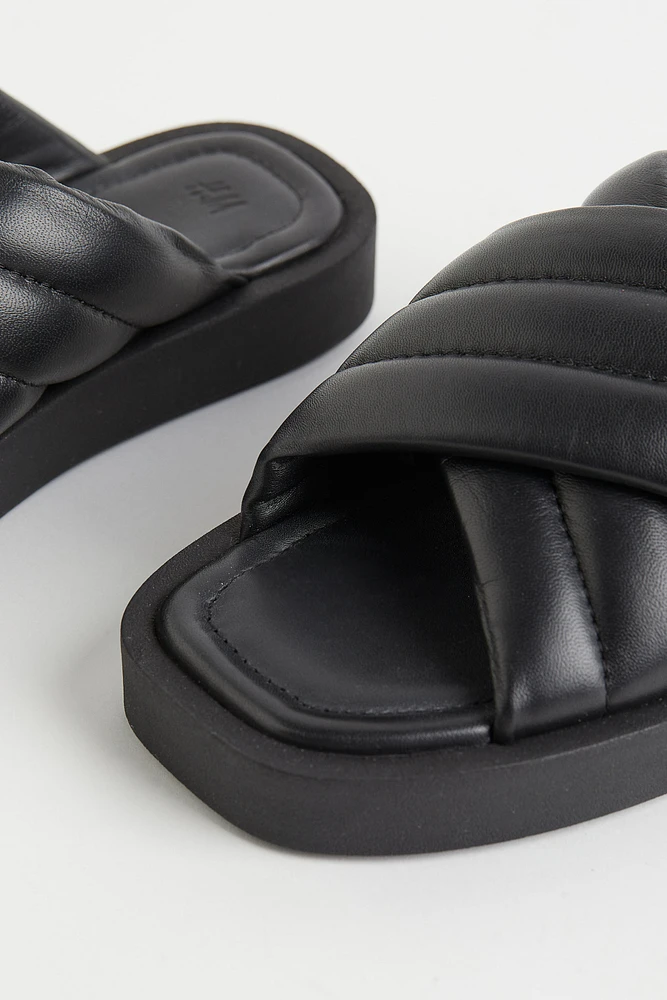 Leather slides