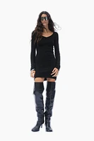 Rib-Knit Bodycon Dress