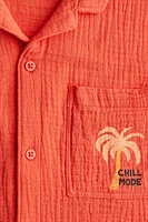 Chemise en mousseline de coton avec col cubain