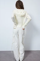 Rib-Knit Hooded Jacket