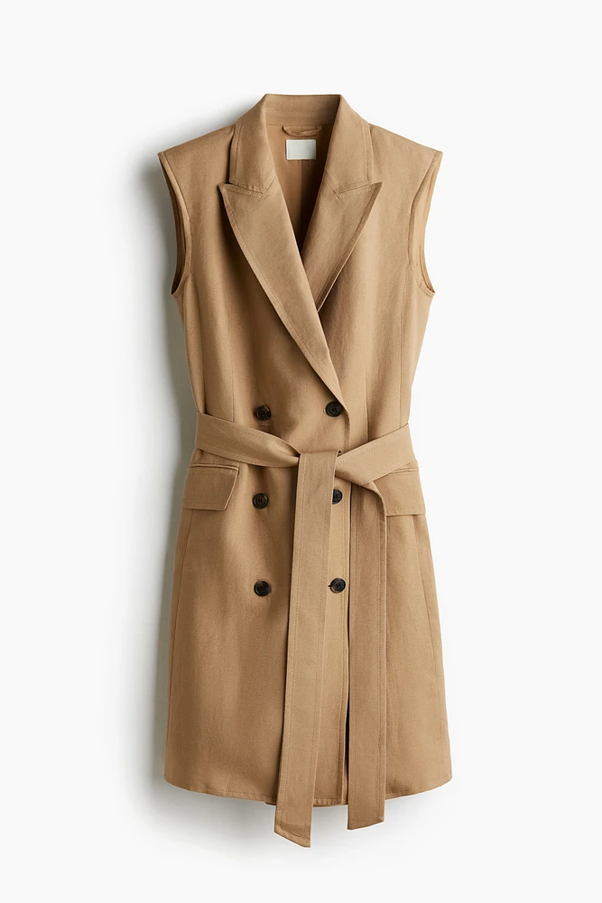 Linen-blend Jacket Dress