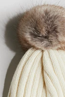 Rib-knit Pompom Hat