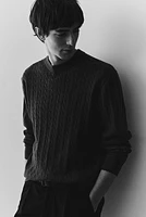 Regular-Fit Cable-Knit Sweater