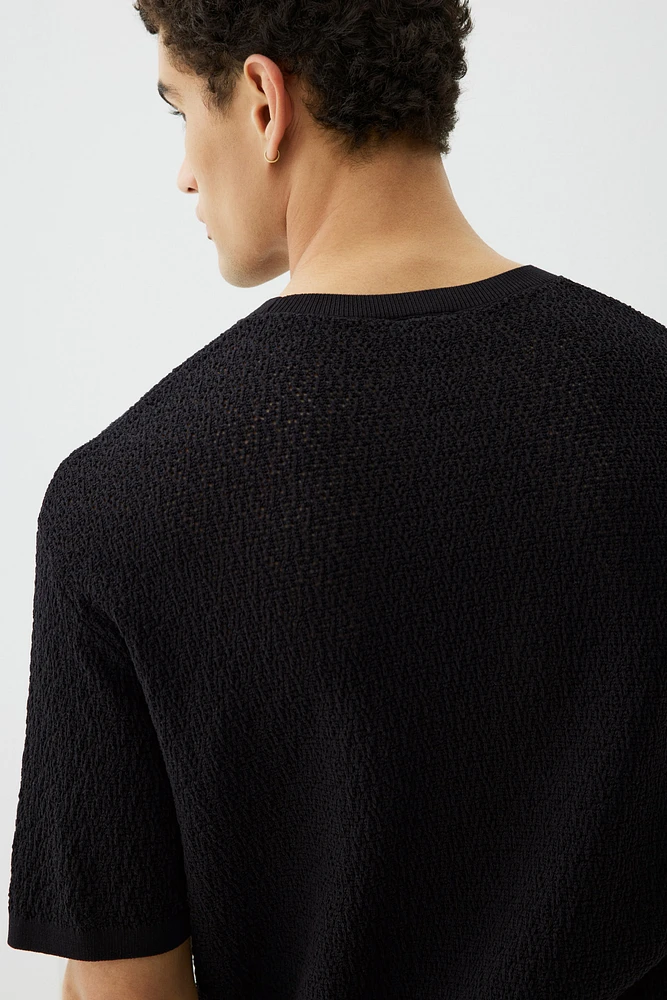 Regular-Fit Textured-Knit T-Shirt