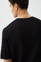 Regular-Fit Textured-Knit T-Shirt