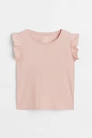 Ruffle-trimmed Sleeveless Top