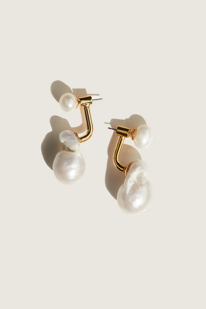 Gold-Plated Pearl Earrings