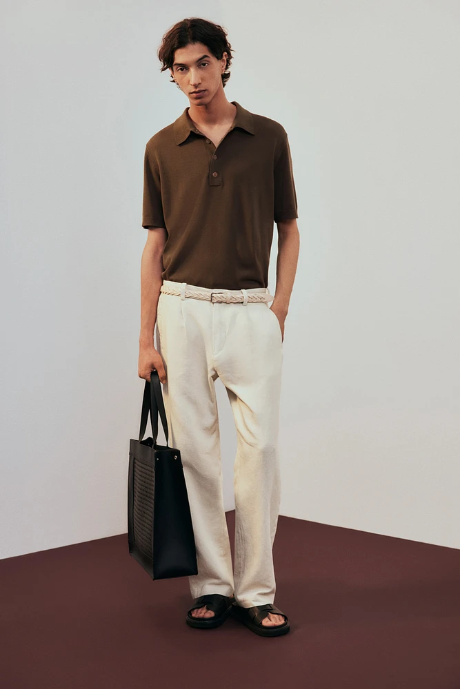 Relaxed-Fit Linen-Blend Pants