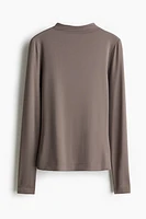 Microfiber Mock Turtleneck Top