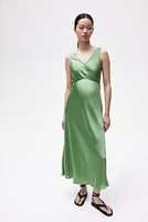 MAMA Tie-belt Satin Dress