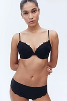 Microfiber and Lace Push-Up Bra